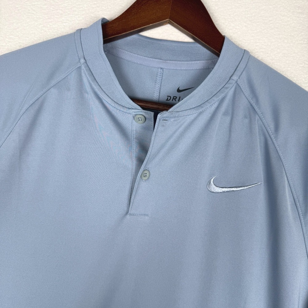 Nike Dri-Fit Victory Blade Collar Polo Shirt Mens M Blue 929142-460 Tennis Golf